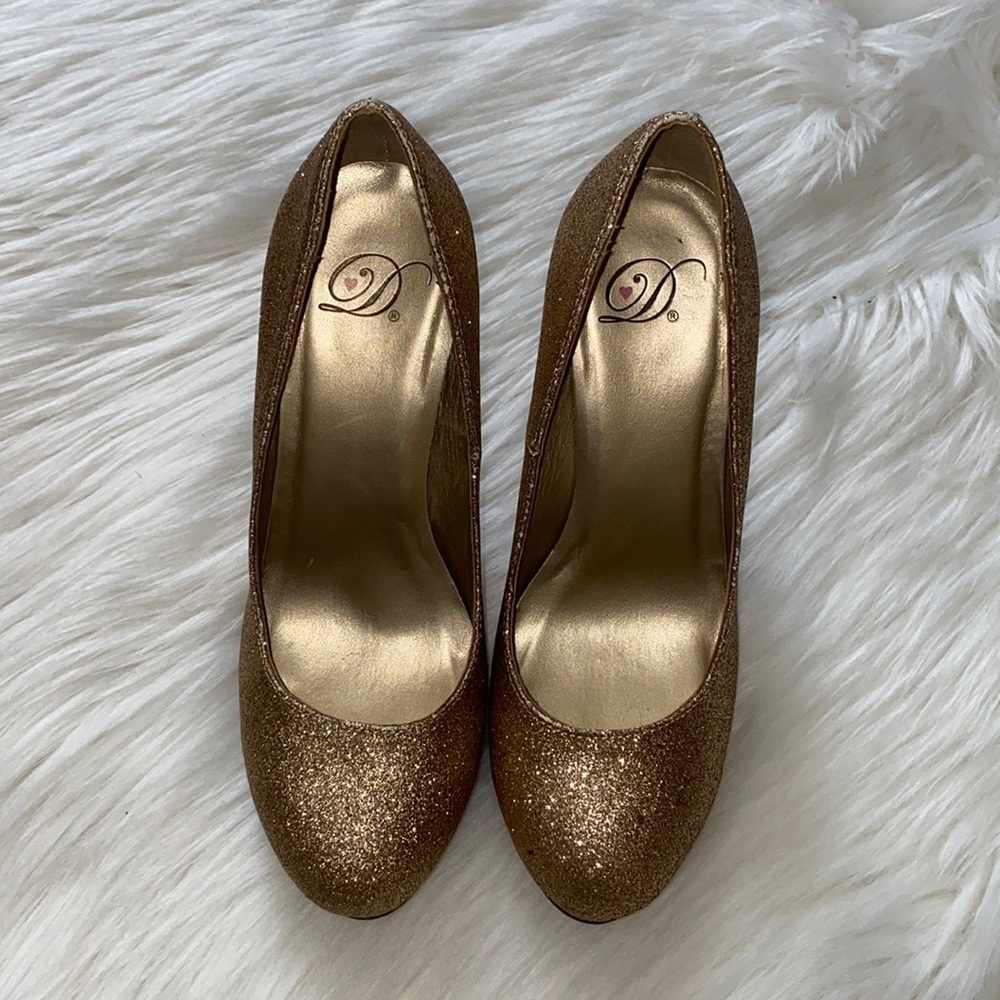 Sparkly Gold Heels